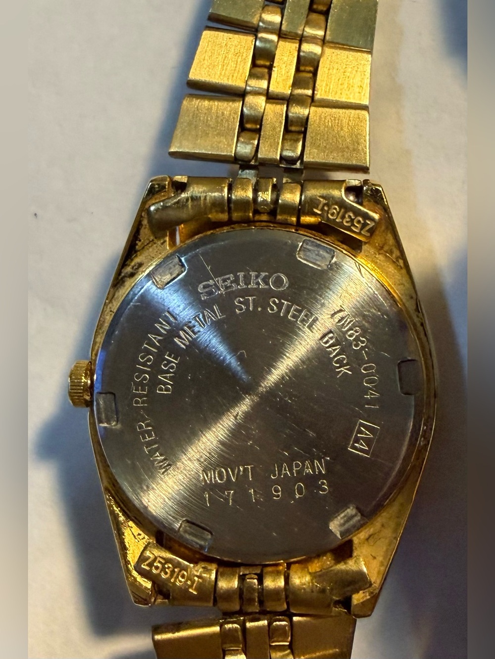 Seiko 7N83-0041 Gold On Gold Day Date Womens 6.5 Adjustable Watch New Battery :) - Picture 5 of 7